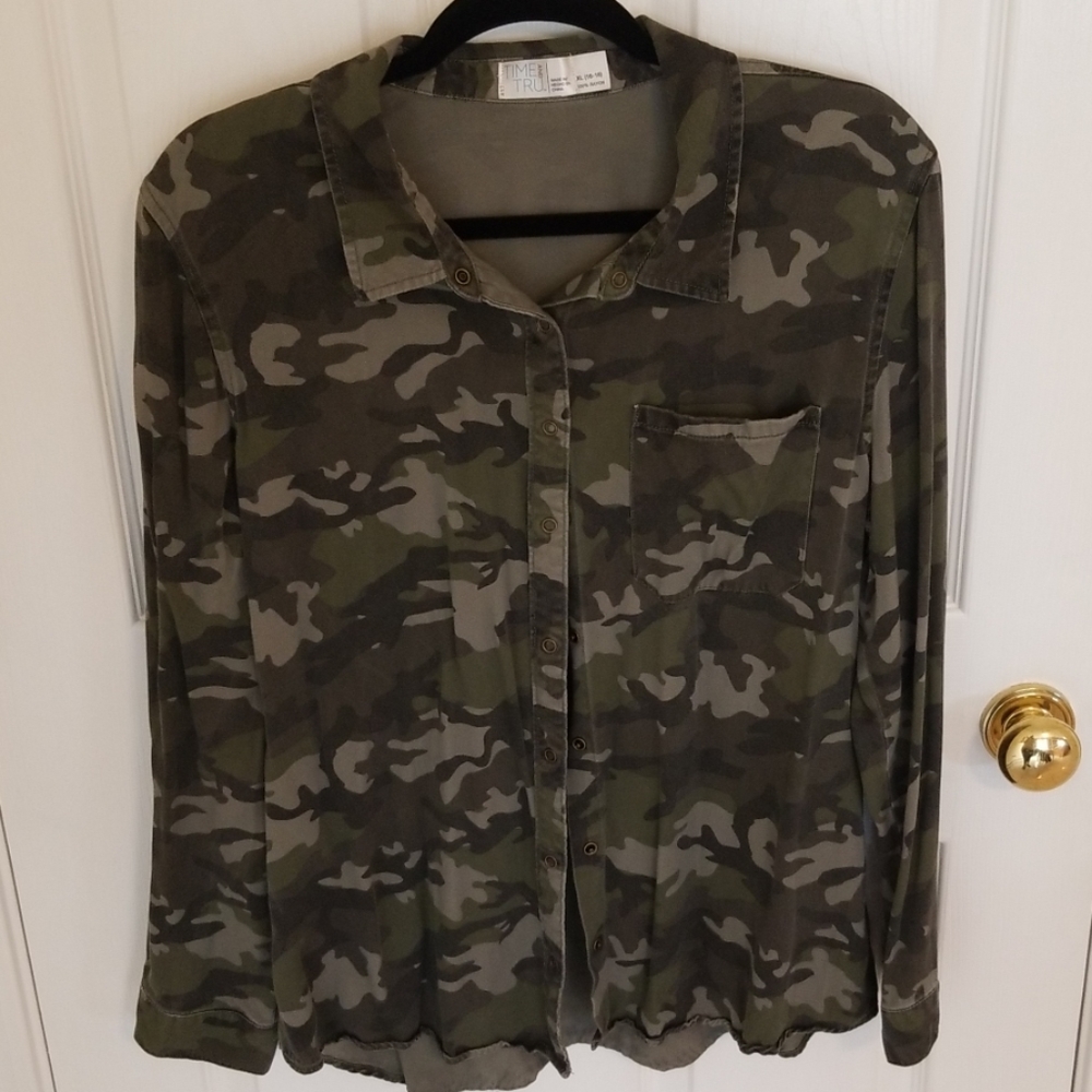 Camo button down shirt